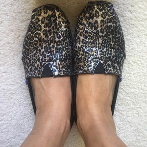 Toms leopard print sequins shoes
